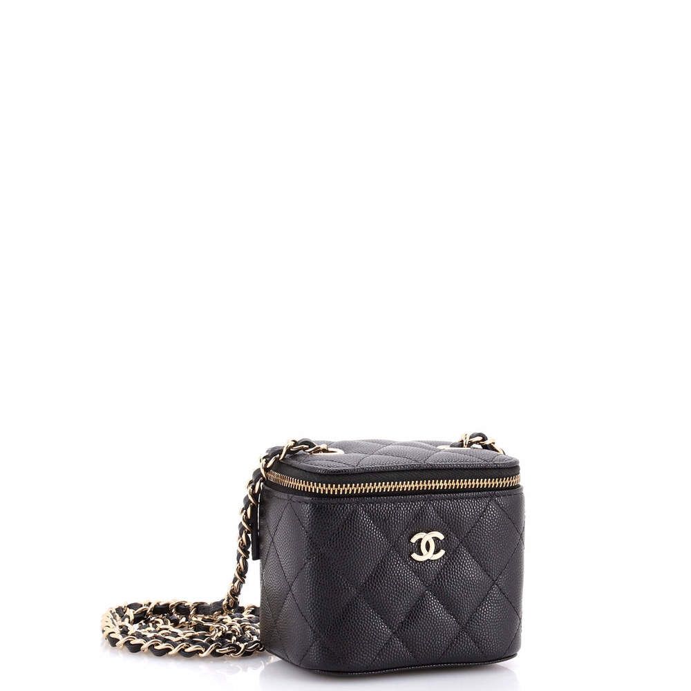 Chanel Mini Classic Vanity Case with Chain Quilted Caviar - Picture 2 of 5